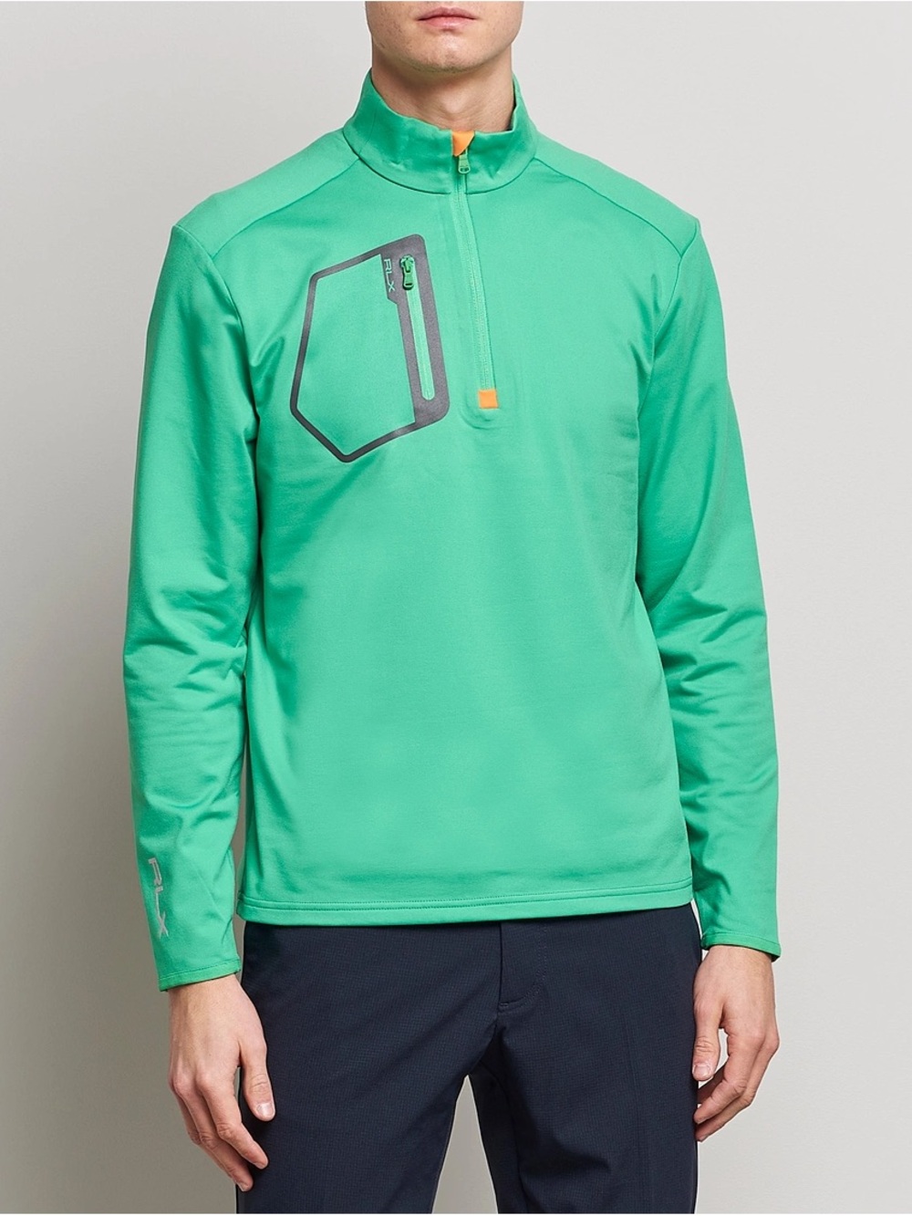 ⛳️ RLX Ralph Lauren Luxury Jersey Half Zip Pullover Vineyard Green Size Large